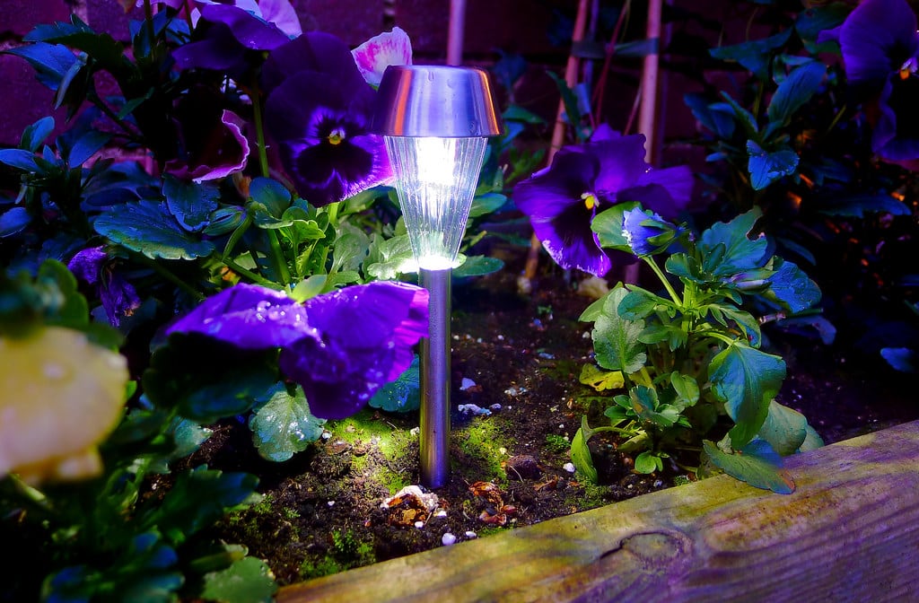 Yard solar lights provide different colors 